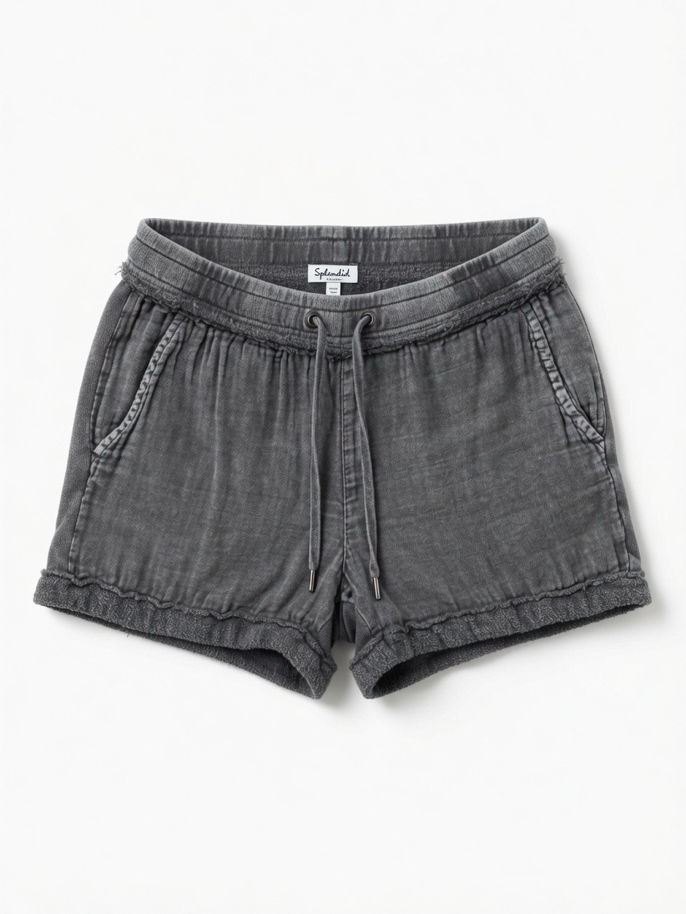 Splendid Washed Gray Drawstring Lounge Shorts XS